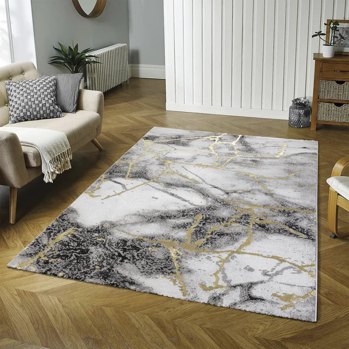 Covor Marmara textura densa, finisaj rafinat, Grey Gold